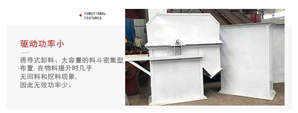 TD型斗式提升機(jī)驅(qū)動力小，無回料等特點(diǎn)展示圖。